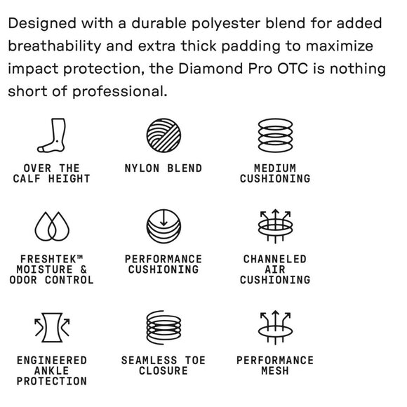 Stance Diamond Pro OTC Baseball Socks Dark Red XL 13-16 Nylon/Polyester/Cotton - Picture 11 of 11